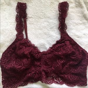 NWOT Maroon Lace Bralette